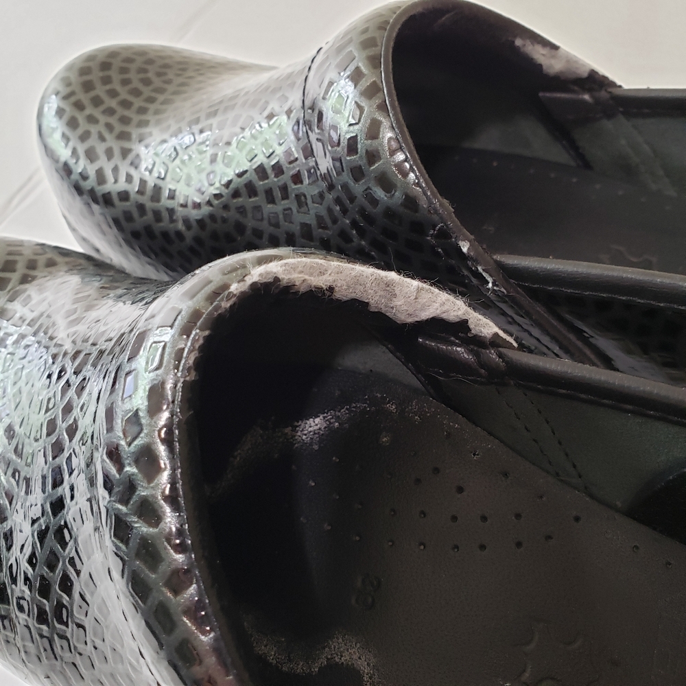 Dansko Colorful Print Texture Glossed Leather Sli… - image 4